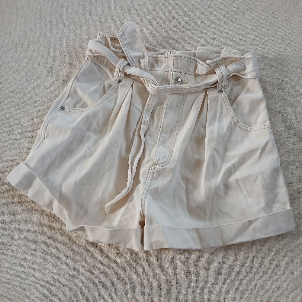 we the free ♡ denim paperbag nova short white medium free people summer boho 90s